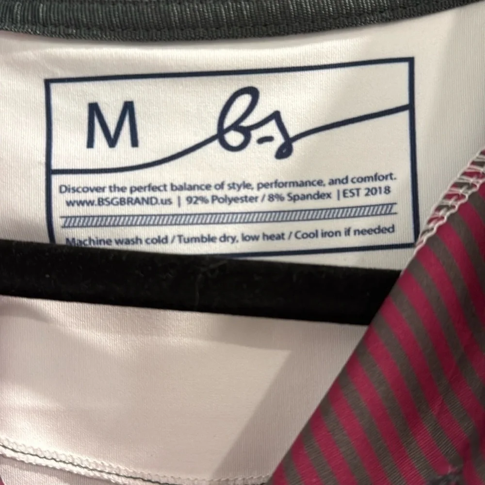 NWT Boston Scott Golf Men's maroon snd grey Shirt sz m